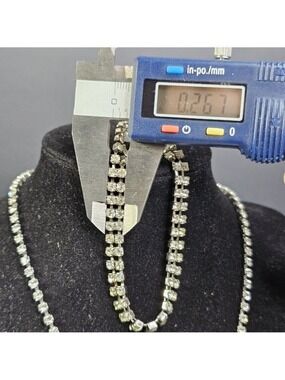 Vintage Rhinestone Necklace With Matching Tennis Bracelet.